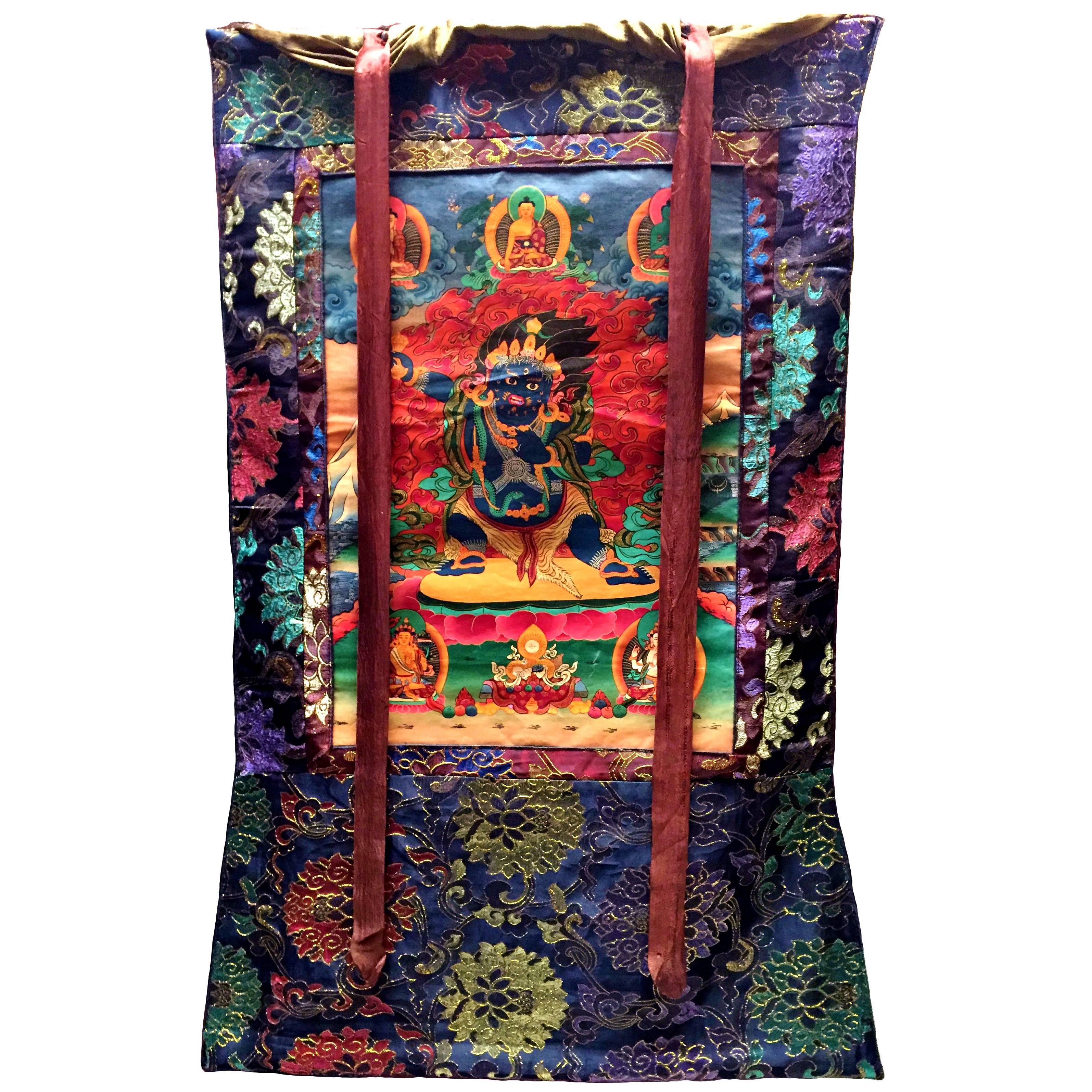 Tibetan Thangka, Hand-Painted Tanka, Dorje Drolo For Sale