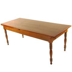 Country House Dining Table, Massive Cherry Wood, France, circa 1830-1840 Country House Dining Table, Massive Cherry Wood, France, circa 1830-1840