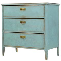 Antique 19th Century Swedish Painted Pine Chest of Drawers