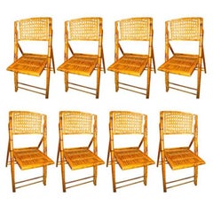 French Late 19th Century Set of Eight Bamboo and Folding Chairs