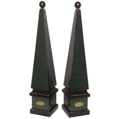 Large Pair of Used Wood Obelisks