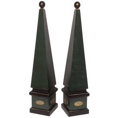 Large Pair of Vintage Wood Obelisks 1
