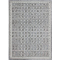 Large Modern Scandinavian/Swedish Flat-Weave Geometric Design Rug