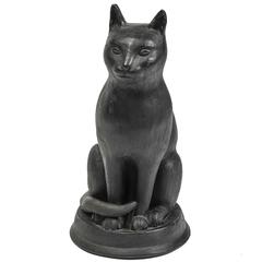 Black Terracotta Model of a Cat
