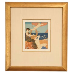 French Art Deco Rare Engraving by George Barbier from Chansons De Bilitis