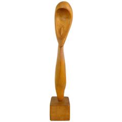 Abstract Carved Wood Sculpture 3