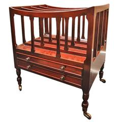 English Mahogany Canterbury or Folio Rack with Slats and Drawer, 19th Century 12