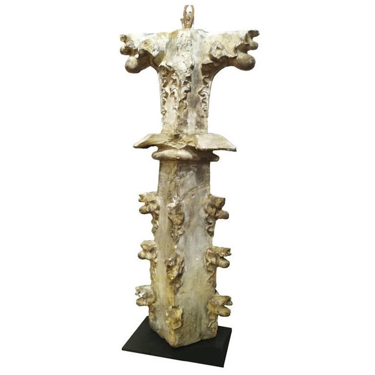 Plaster Gothic Finial, Ex Metropolitan Museum Collection For Sale at