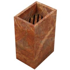 Brick Side Table in Rosso Erika Marble by Collection Particulière 8
