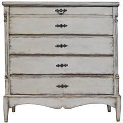 Vintage Painted Scandinavian Chest of Drawers, circa 1790