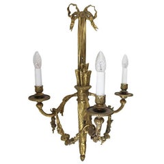 Vintage Wall Sconce Large French Gilt Bronze Neoclassical Style France