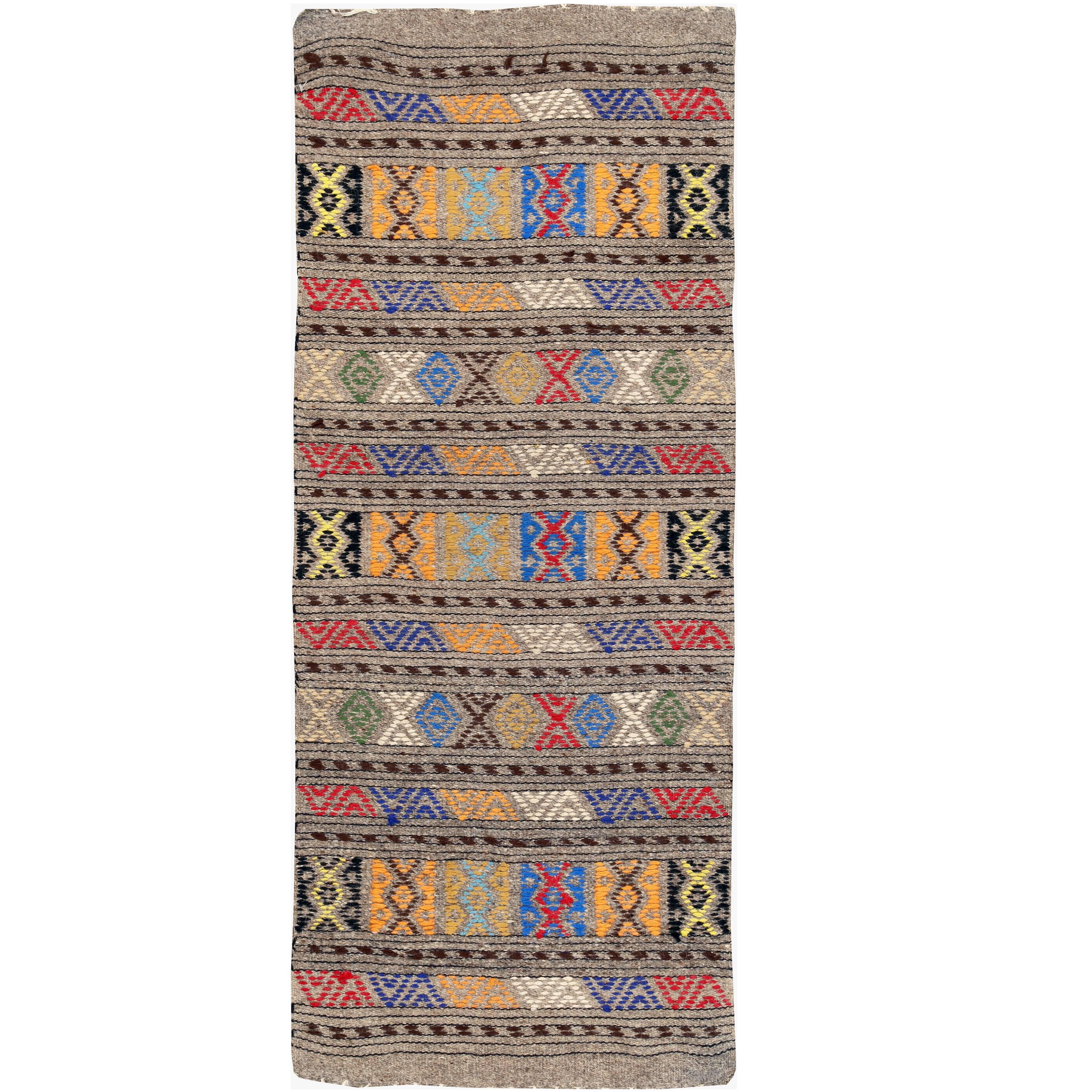 Türkischer Flachgewebter Kelim-Teppich aus Keramik