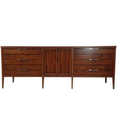 Lane "Tuxedo" Mid-Century Modern 1960's Walnut Dresser Credenza