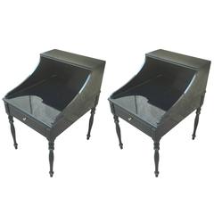 Maison Jansen Neo-Classic Black Lacquered Bedsides