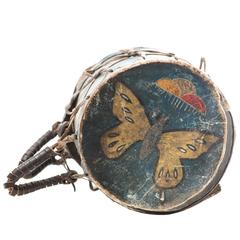 Antique 19th Century Native American Butterfly Drum