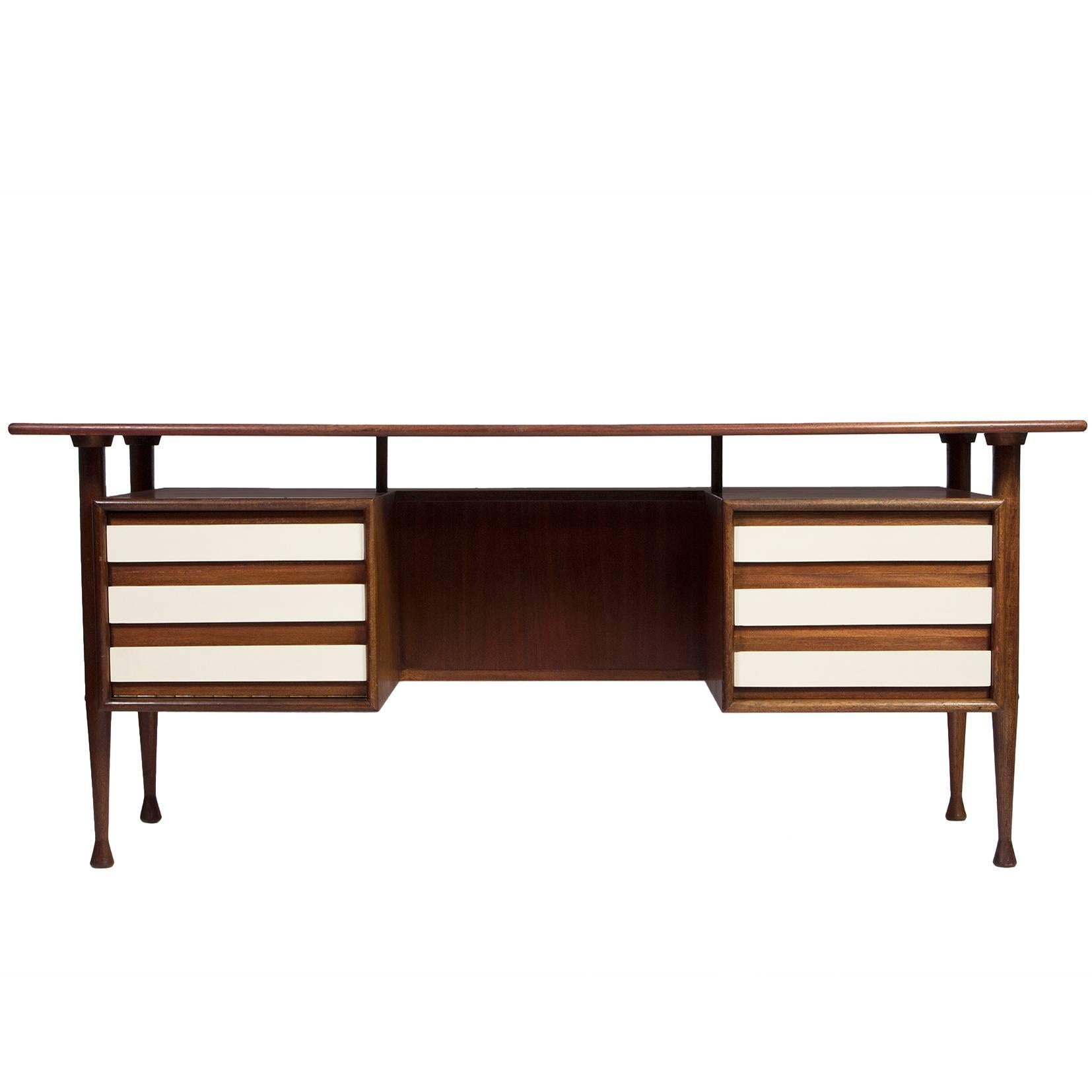 Mahogany Desk, Mid-Century Modern Design, German, 1960s