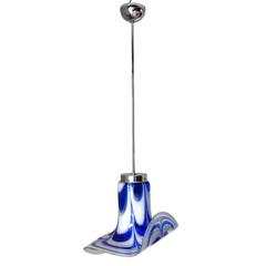 Murano Glass Blue and White Hat Pendant by Vistosi 1