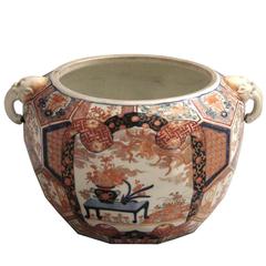 Imari Faceted Planter with Elephant Head Handles