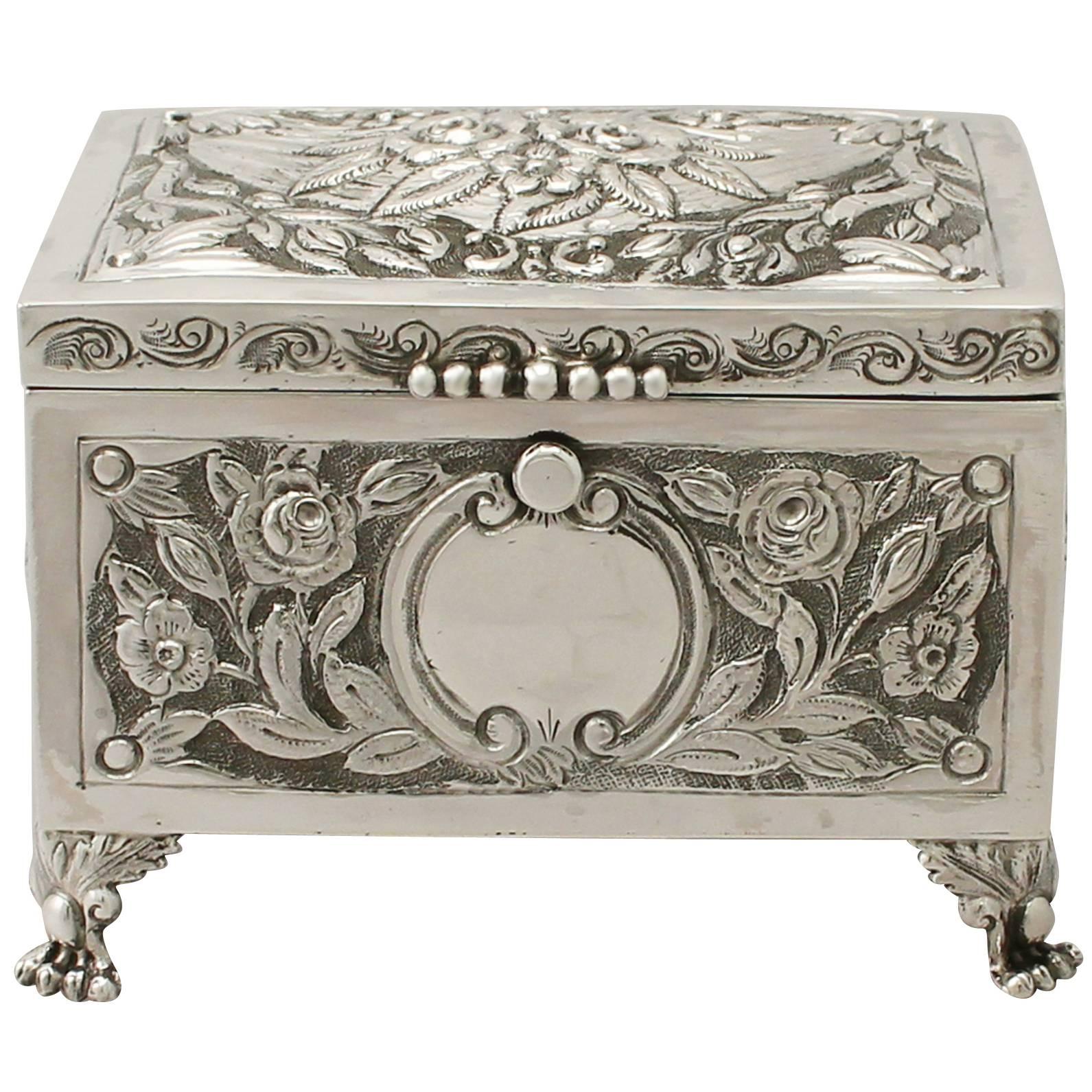 Sterling Silver Box/Jewelry Casket - Antique Edwardian