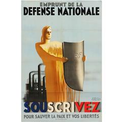 Poster by Paul Emile Colin "Emprunt de la défense nationale"