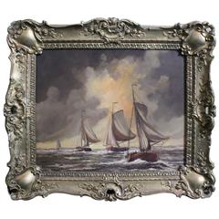 19th Century Marine Oil on Canvas