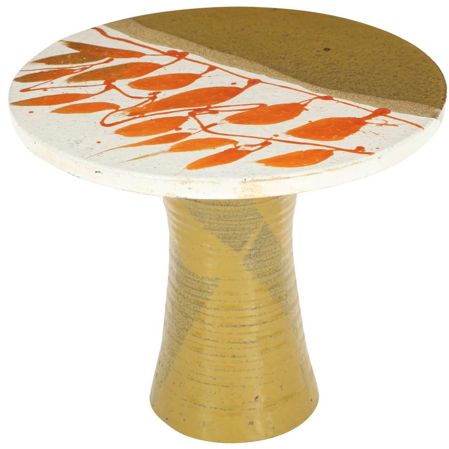 Graphic 1970s Art Pottery Cocktail Table