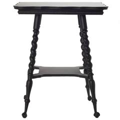 Antique 19th Century Victorian Black Claw Foot Side Table