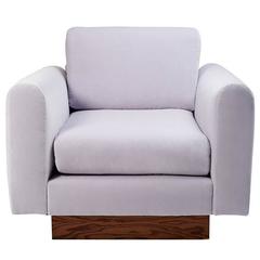 Pair of Harvey Probber Style Lounge Chairs on Wood Plinth