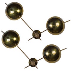 Two Rare Brass Wall Lights by Lightolier