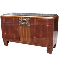 Pewter and Ivory Inlaid French Art deco Buffet