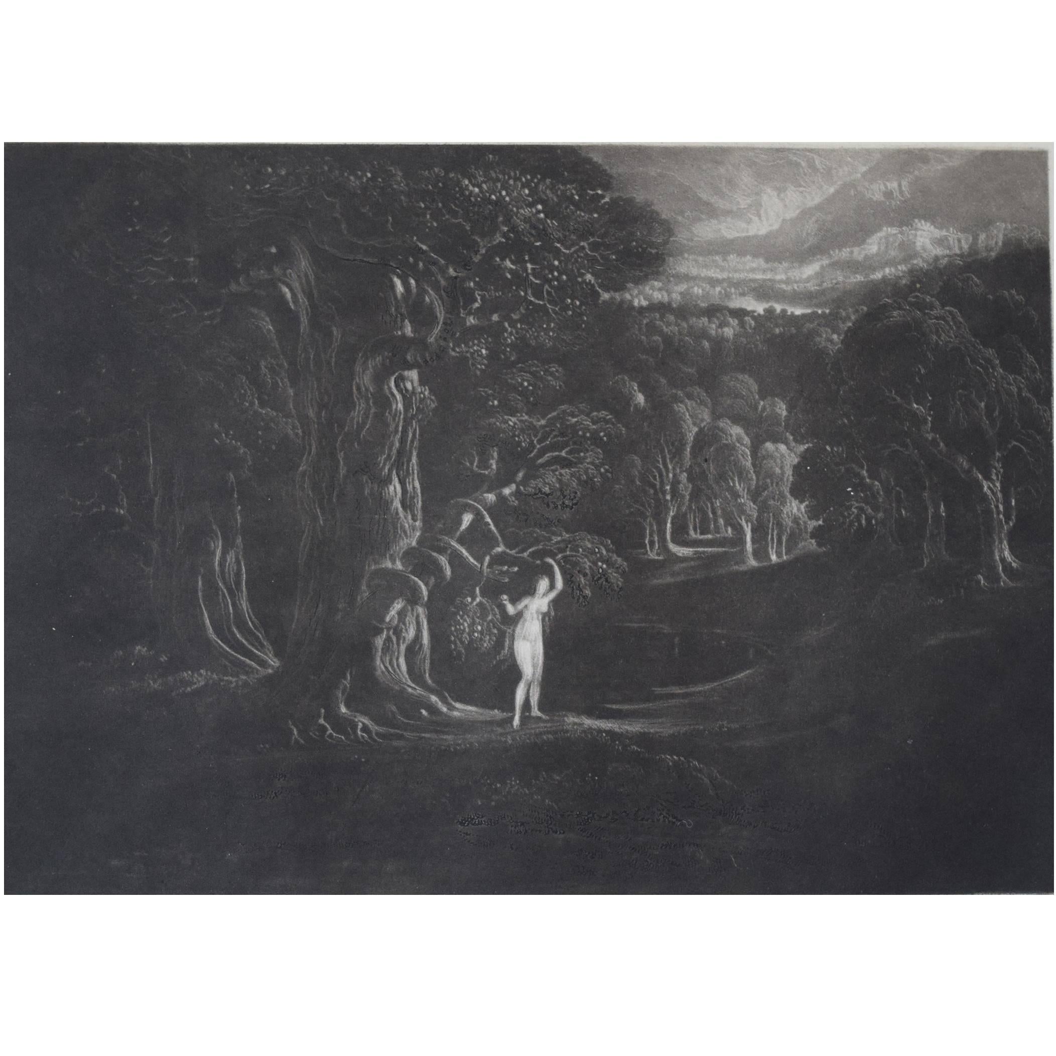 John Martin, Satan Tempting Eve, Mezzotint, 1827