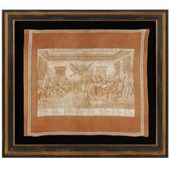 Antique Rare 1826 Kerchief of The Signing of the Declaration of Independence 