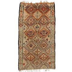 Mid-Century Modern Vintage Berber Moroccan Rug with Tribal Design 7