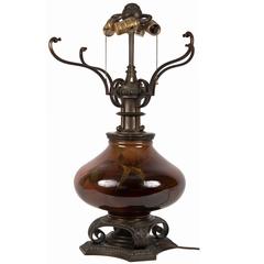 20th Century Painted Baluster Form Table Lamp