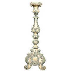 18th Century Painted Carved Wood Candlestick Louis XVI 9