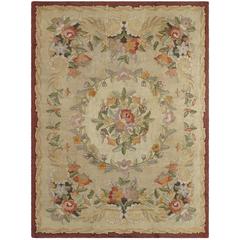 Large Vintage American Hooked Rug with Delightfully Elegant Floral Design 2