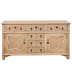 English Bleached Wood 19th Century Buffet