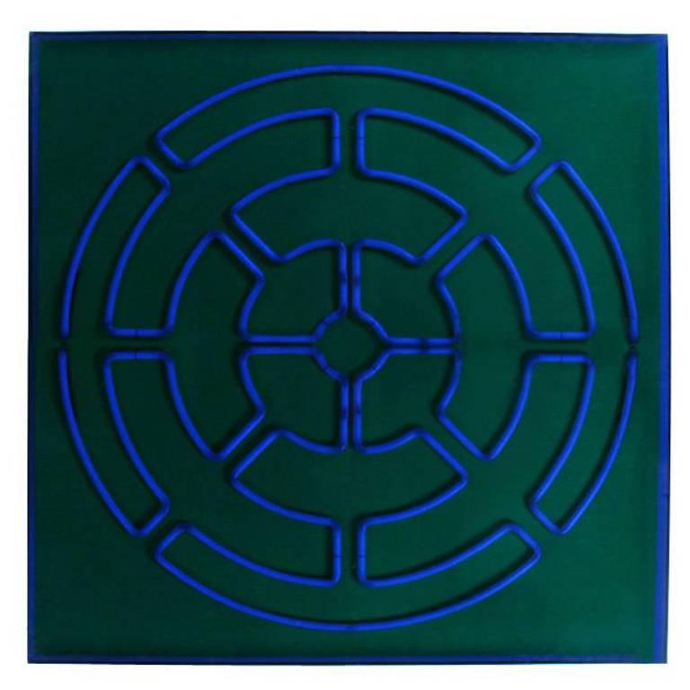 American 'Blue Radiance' Mandala Neon Sculpture by Christopher Sproat For Sale