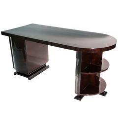 Art Deco Curved Writing Desk in Rosewood