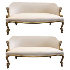 Pair Rope and Tasseled Gilded Sofas 10