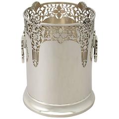 Sterling Silver Bottle Coaster - Art Deco Style - Antique George V 8