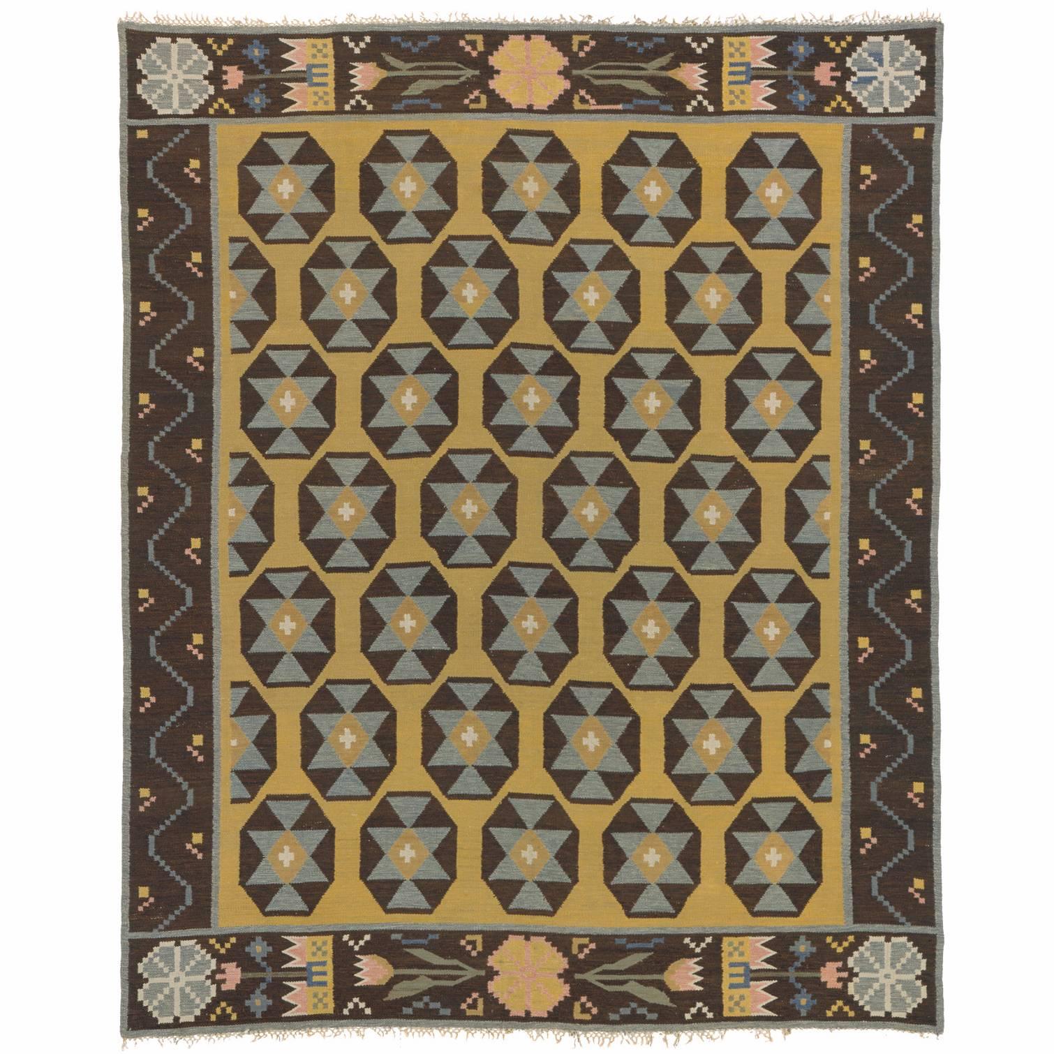 20th Century Swedish Flat-Weave Carpet For Sale