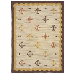 Antique Early-20th Century Swedish Flat-Weave Carpet