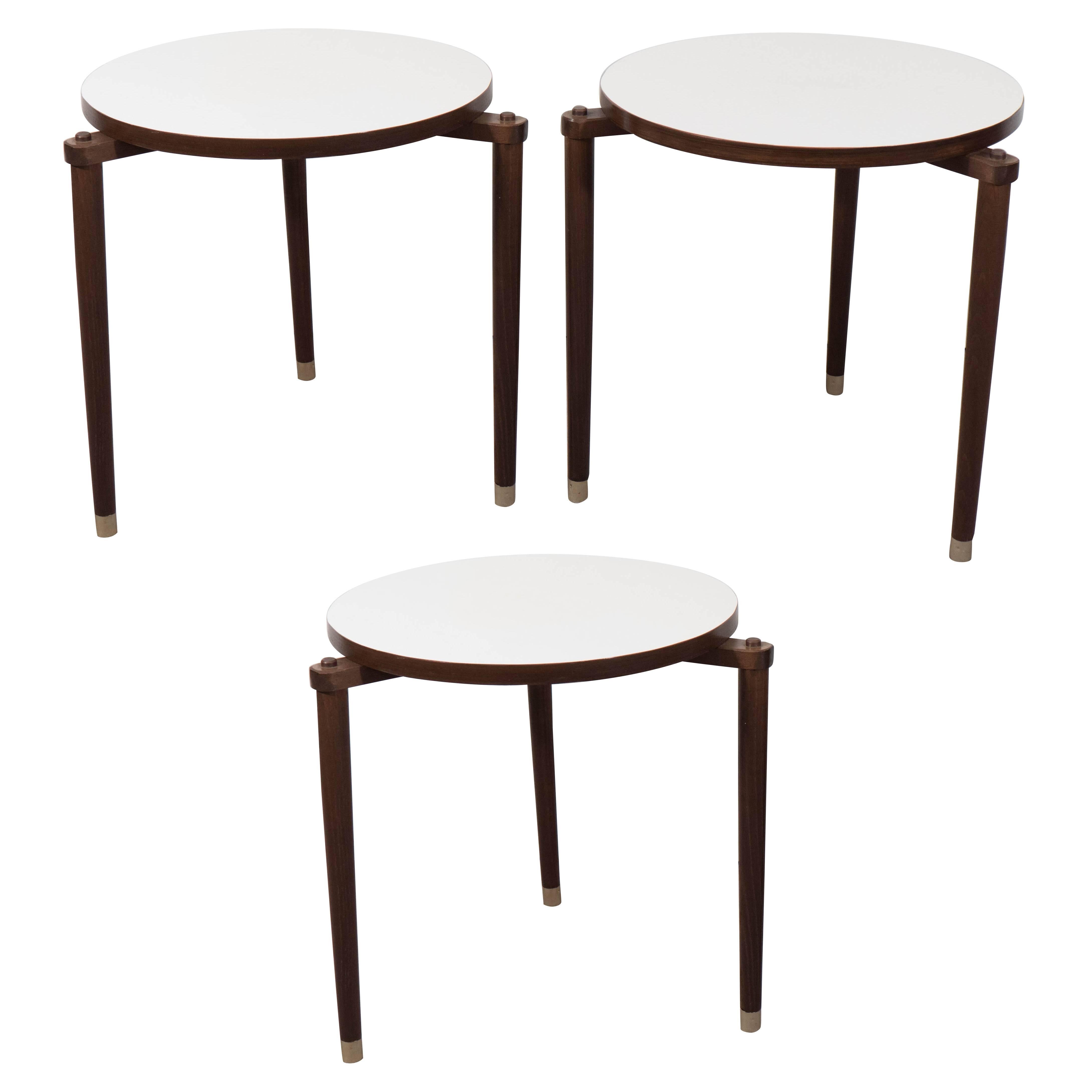 Set of Three 1960s Round Stacking Tables