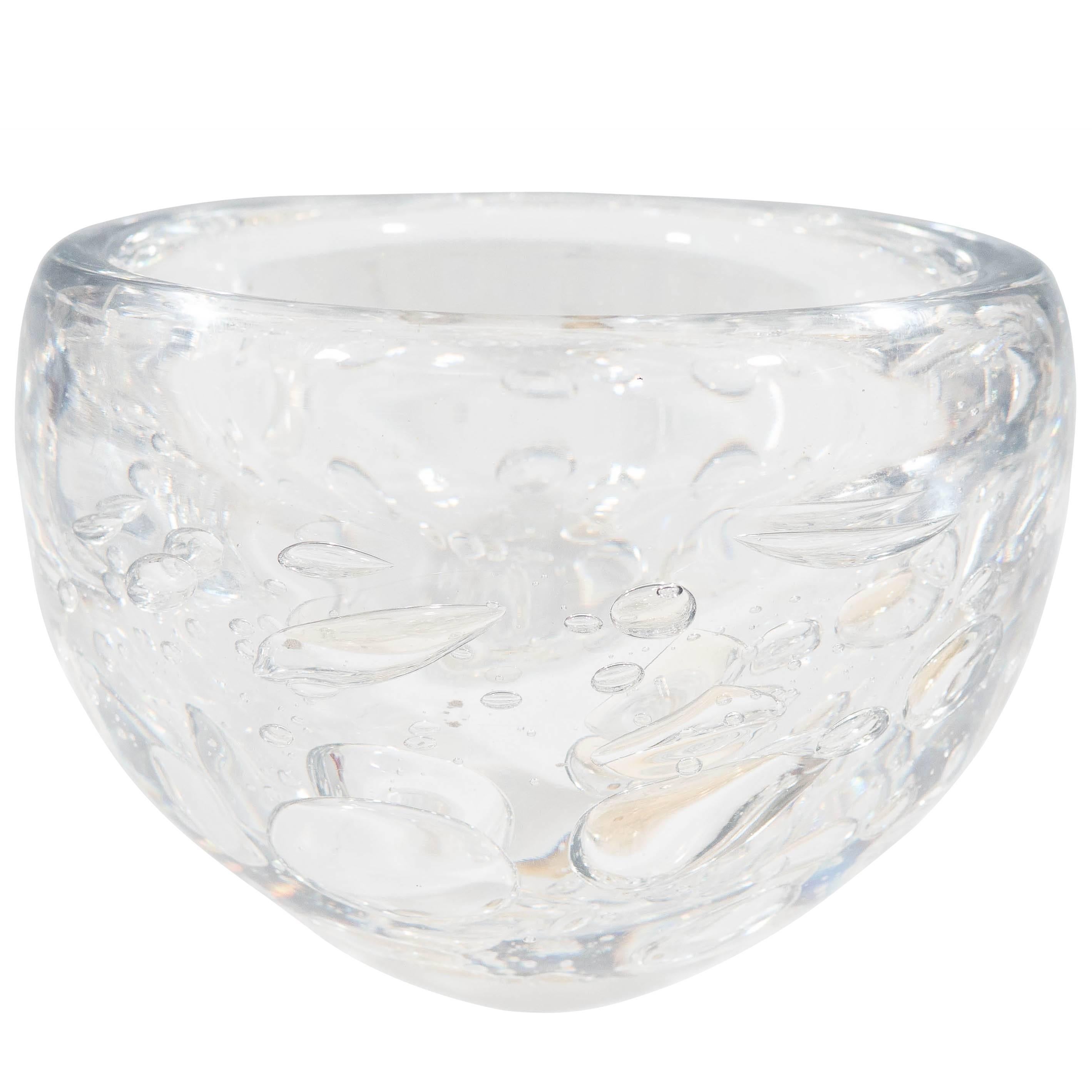 Kosta Decorative Glass Bowl with Controlled Bubbles