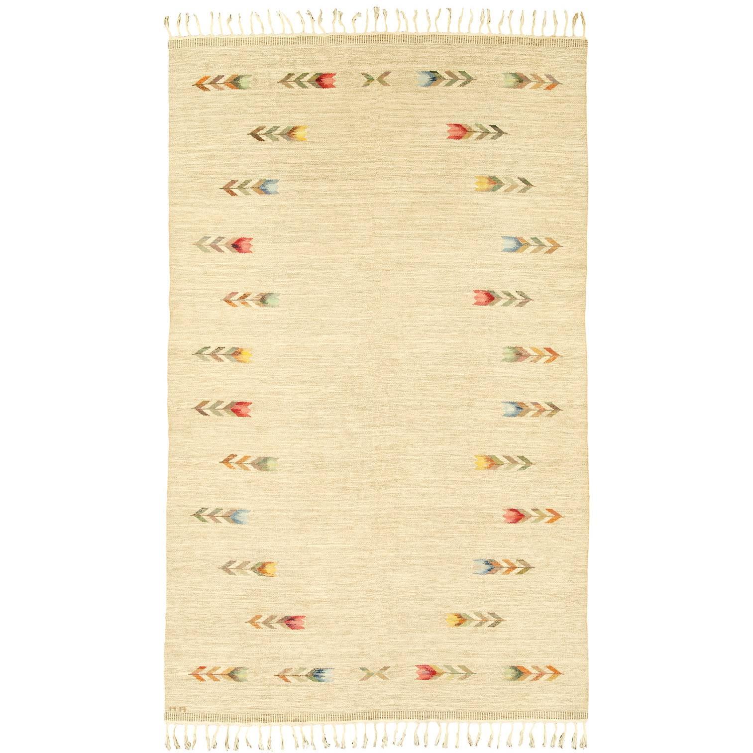 20th Century Swedish Flat-Weave Carpet by Marta Afzelius For Sale