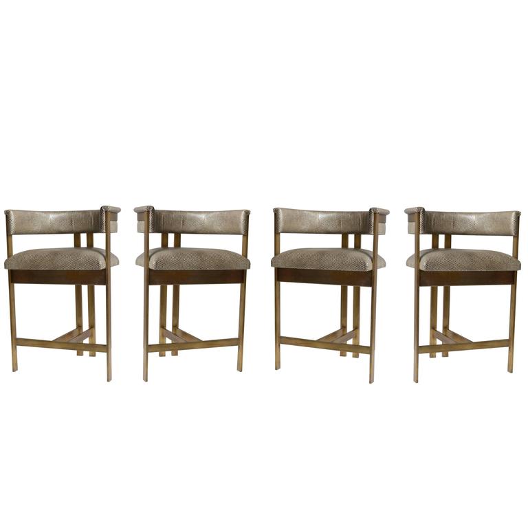 Set Of Four Elliott Bar Stool By Kelly Wearstler