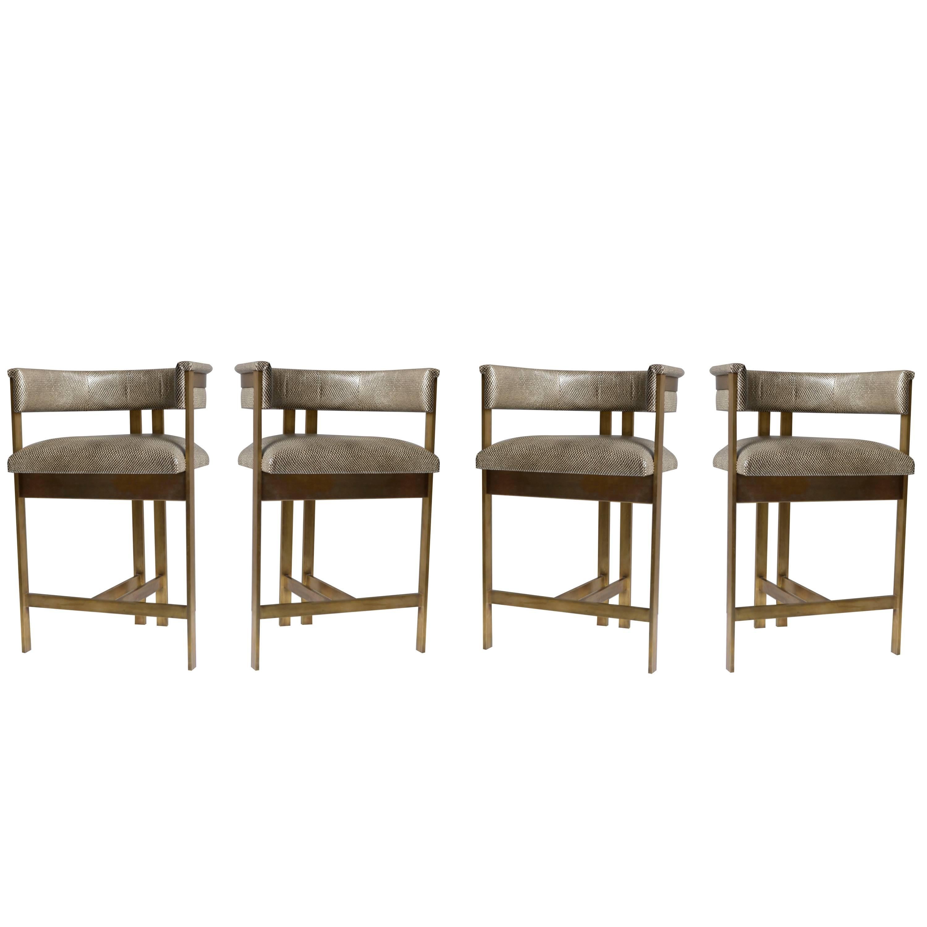 Set of Four Elliott Bar Stool by Kelly Wearstler