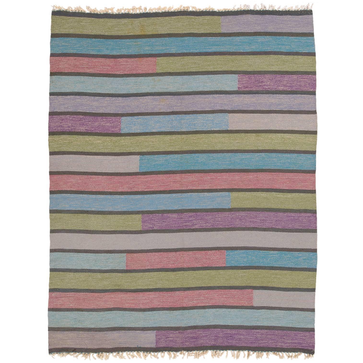 20th Century Swedish Flat-Weave Carpet by Ingrid Hellman-Knafve For Sale