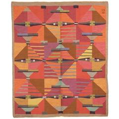20th Century Swedish Flat-Weave Carpet by Agda Osterberg